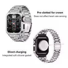 Luxury Mod Kit For Apple Watch Band Ultra 2 49mm Stainless Steel Case For iWatch Series9 8 7 6 5 4 SE 45mm 44mm 40mm 41mm Bumper