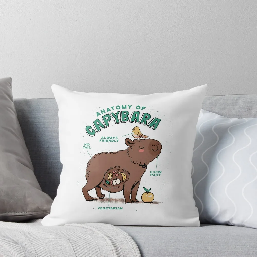 Capybara Anatomy Throw Pillow Christmas Cushion For Home covers for pillows luxury throw pillow covers pillow