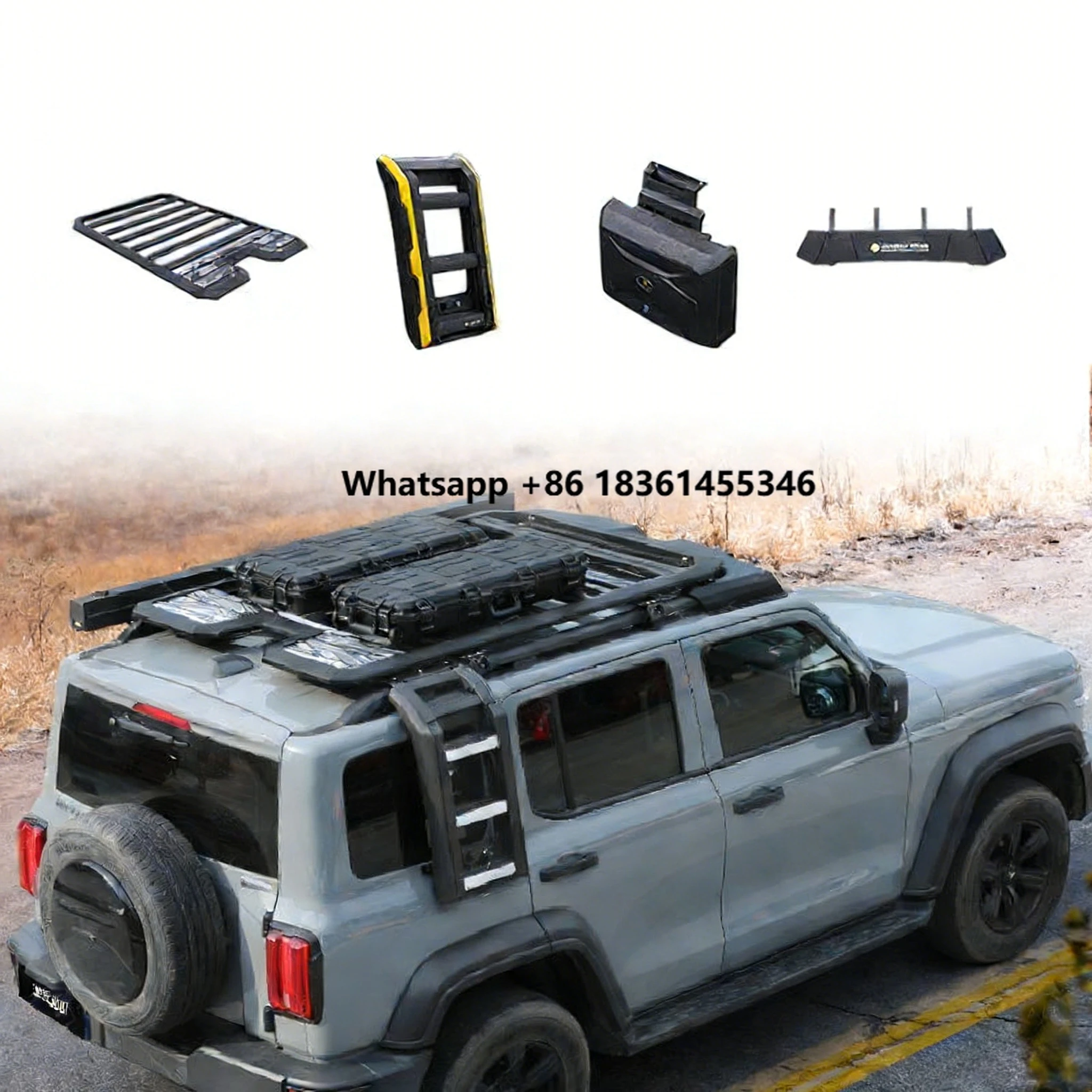 

Hot Selling Car 4x4 Accessories Roof Rack Side Ladder Storage Side Box for Tank 300 Accessories