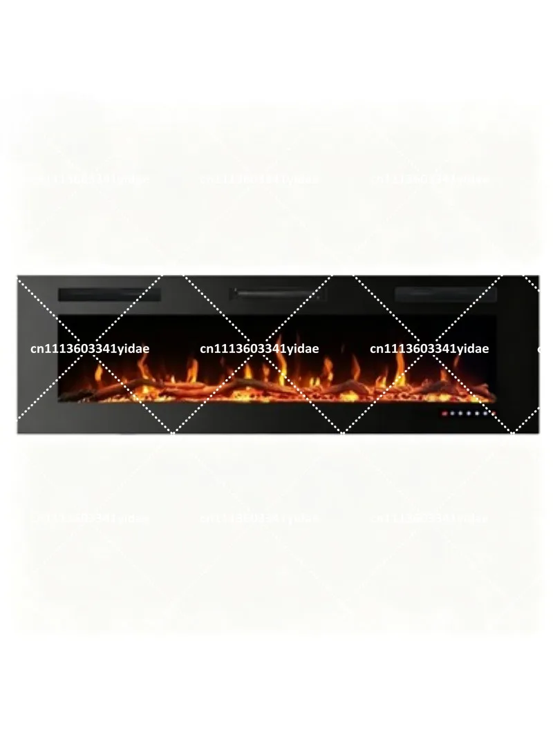 Electric Fireplace Wall Mounted Recessed LED Decorative Insert 60 Inch 152cm Fireplace Heater for RV Home Hotel