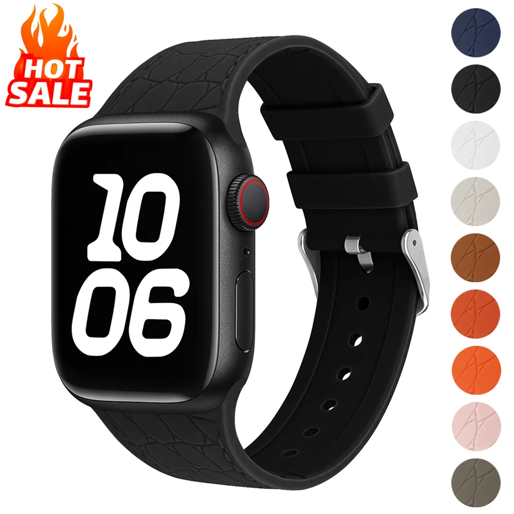 

Silicone Straps for Apple Watch Band 46mm 40mm 44mm 41mm 45mm 42mm Bracelet Correa iWatch Series 10 SE 9 8 7 6 5 3 ultra 2 49mm