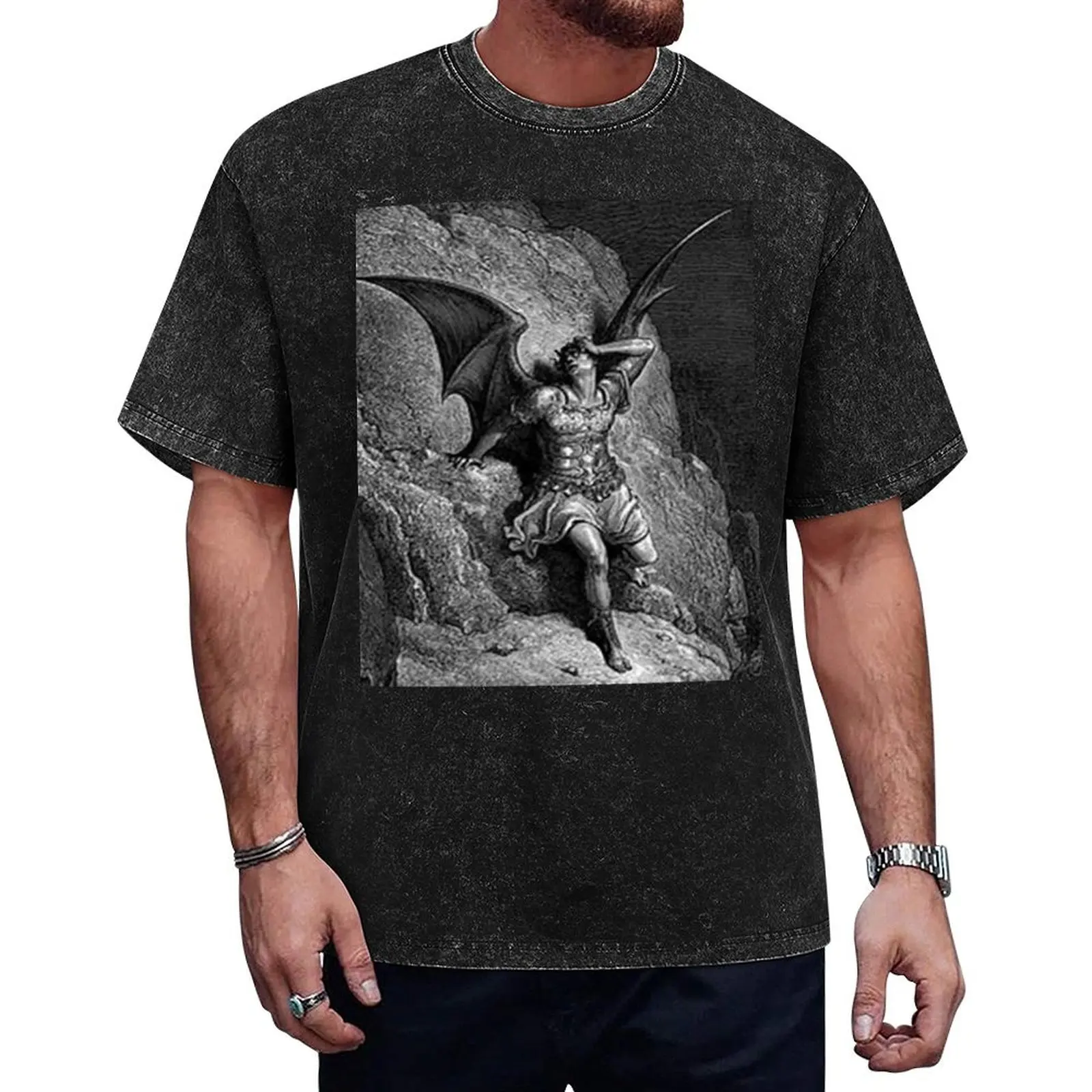 

Gustave Dore - Paradise Lost Satan Profile T-Shirt summer clothes customizeds designer t shirt men