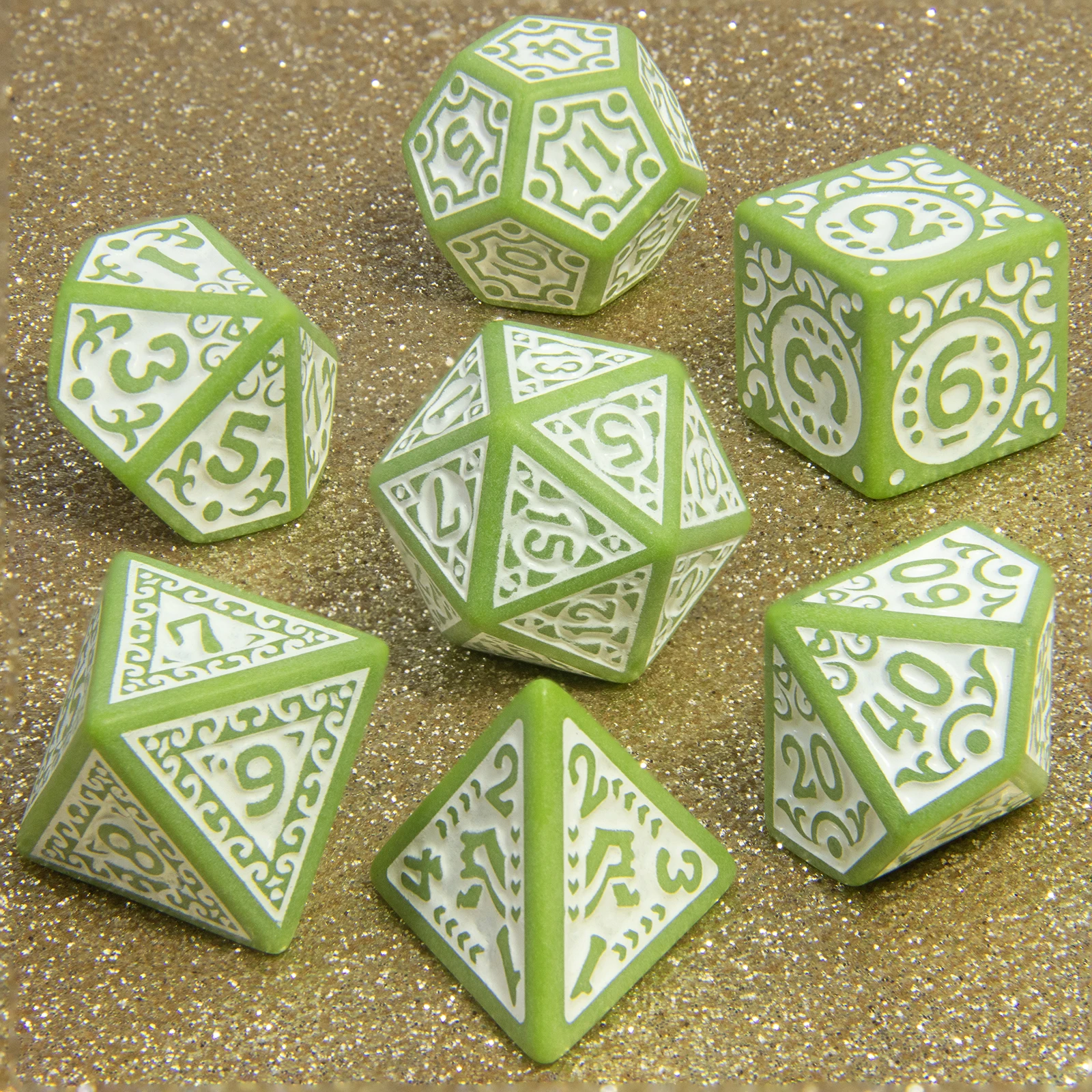 7pcs/set Dice Set Pretty Pattern Plastic Cube for DND Board Game Entertainment Accessories