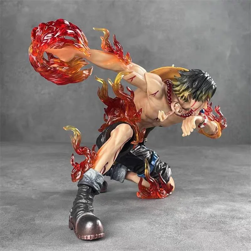 2024 One Piece Gk Anime Resonance Series Fire Fist Ace Battle Damage Edition 20cm Anime modelo estatua decoración colección de regalos