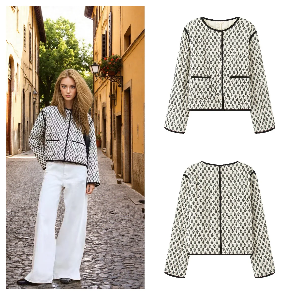 

Модная куртка на пуговицах, теплая верхняя одежда, элегантные парки, куртки-бомберы, женское пальто с цветочным принтом, верхняя одежда с длинными рукавами, топ