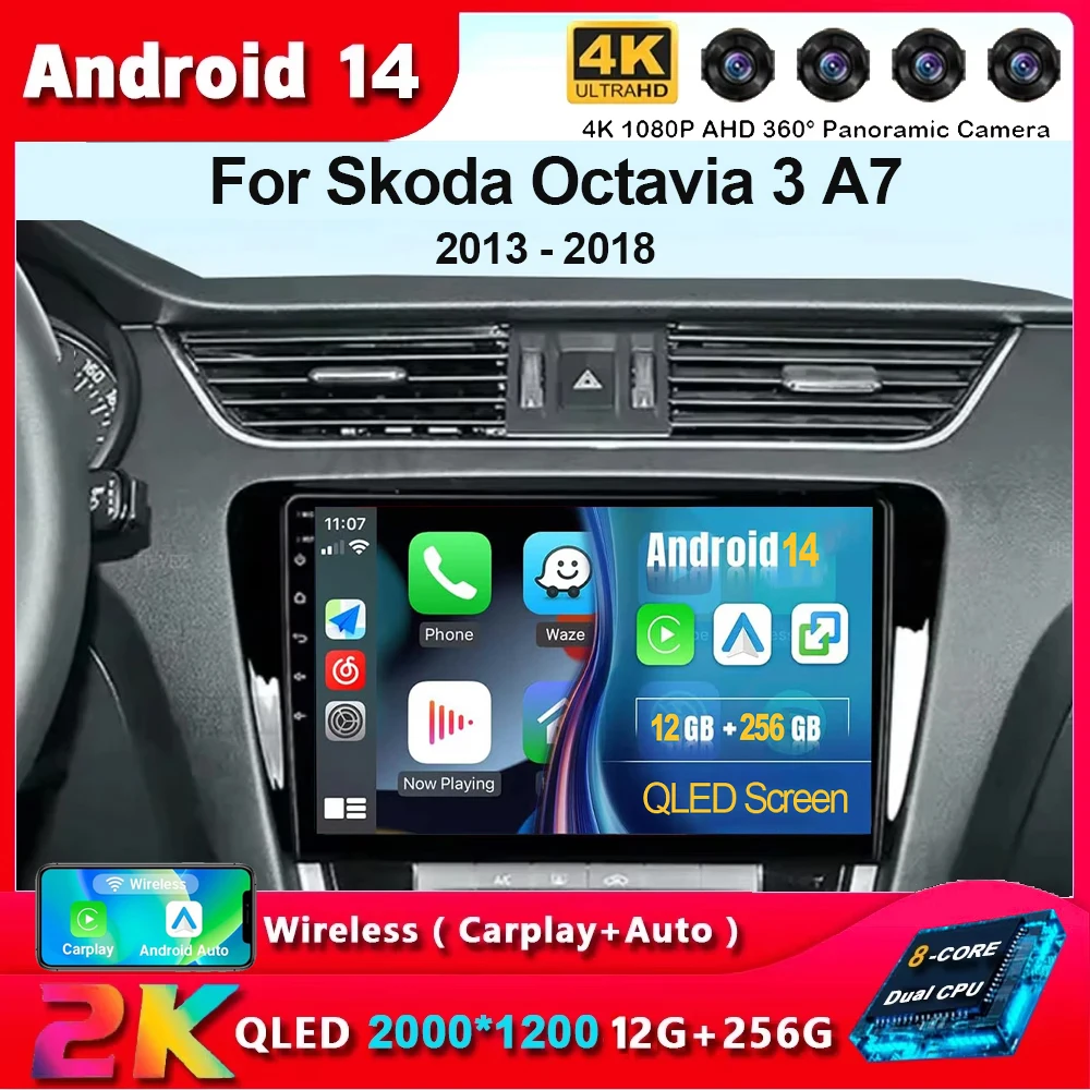 Android 14 Carplay Auto Für Volkswagen Skoda Octavia 3 A7 2013 2014 2015 2016 2017 2018 Multimedia