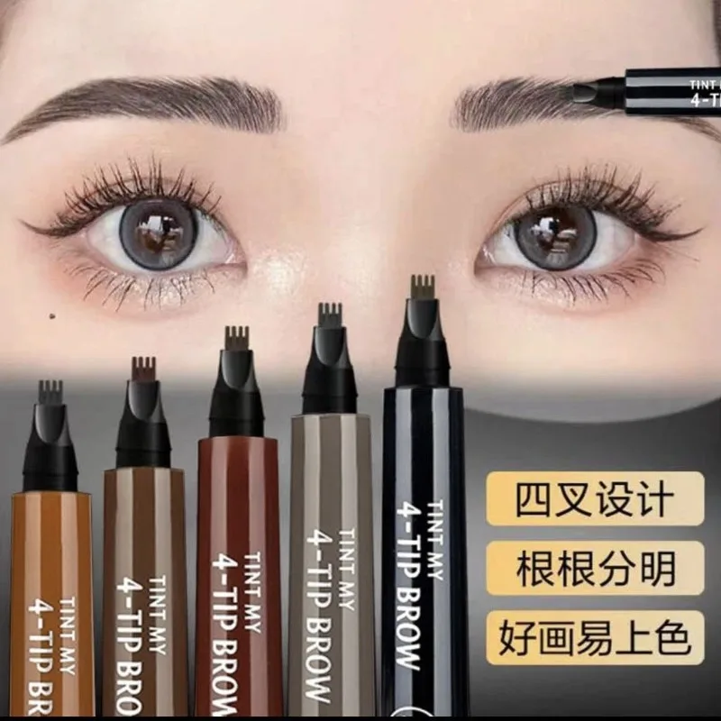 5 Color Optional Four-way Liquid Eyebrow Pencil Waterproof and Sweat Resistant Naturally Long-lasting and Non Smudging Makeup