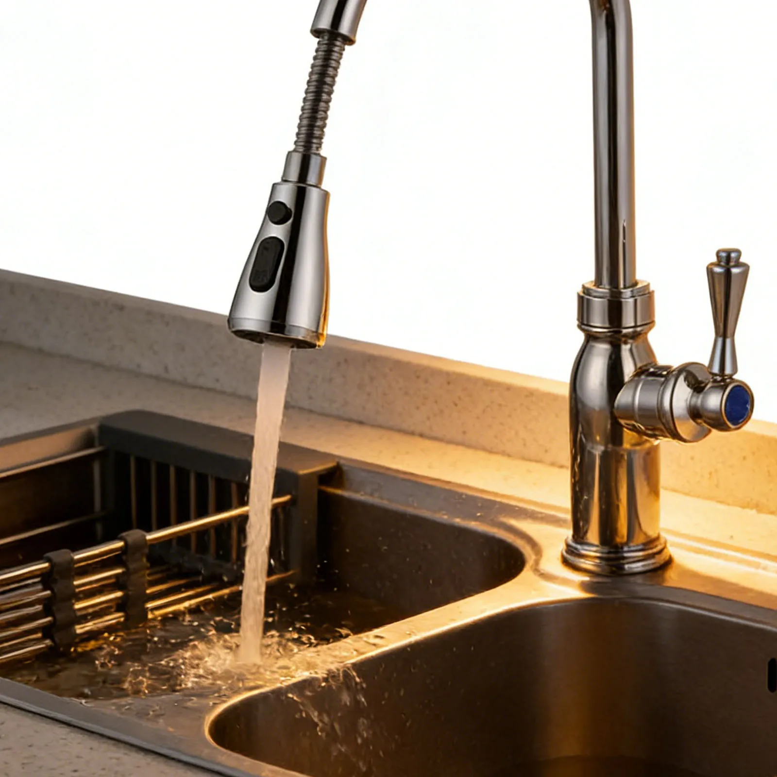 

Universal Pull Out Faucet Water Saving Basin Sprayer Nozzle Anti-Splash Sink Shower Spray Head Kitchen Spare Replacement Tap