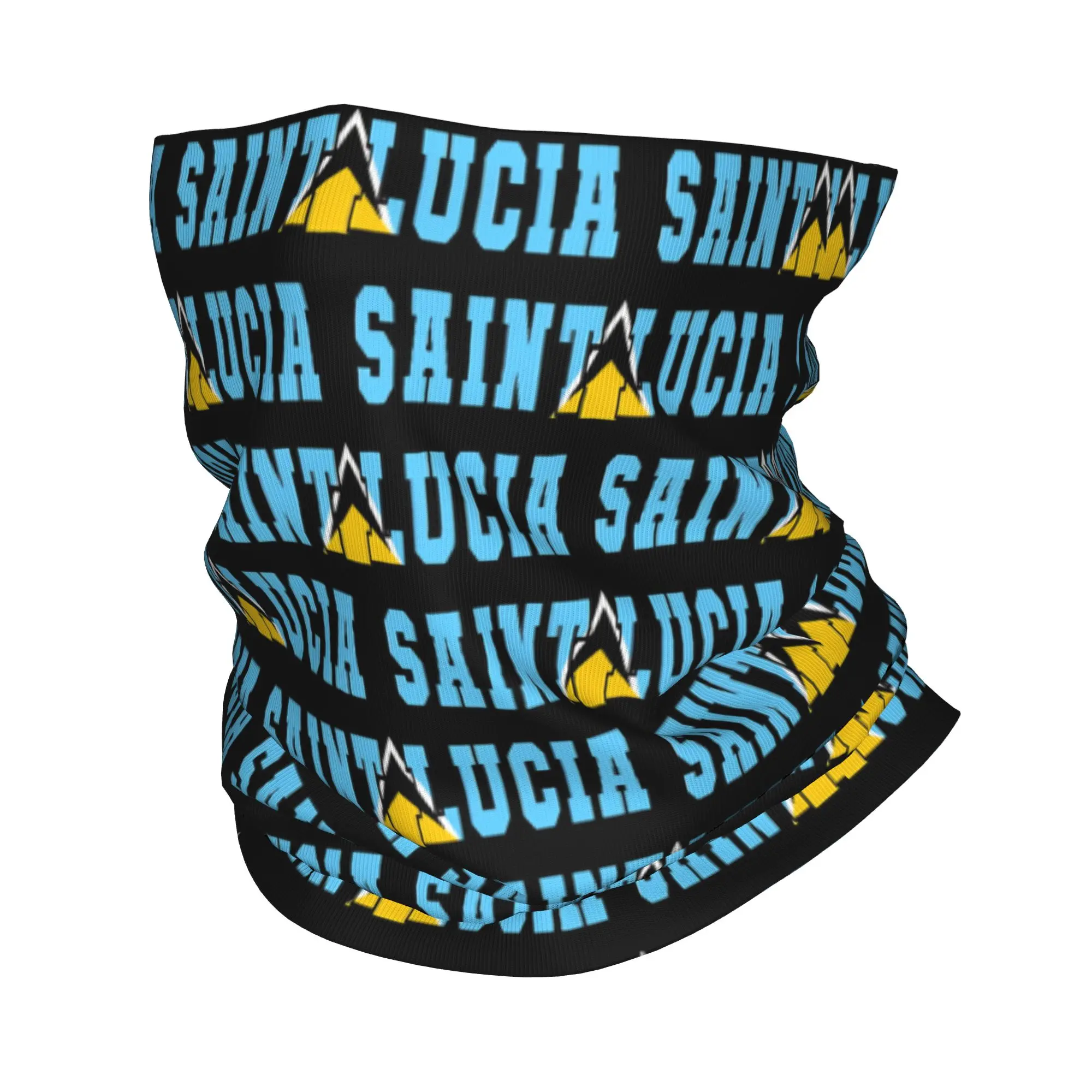 Bandana mit Flagge von St. Lucia, lustige Sturmhaube, Sommer-Jagd- und Angelmaske, Anti-UV-Fahrradmaske, weiche, warme Gesichtsmaske