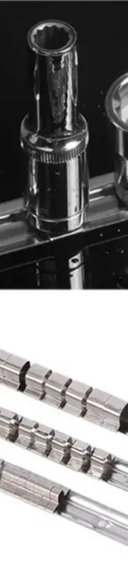 

3pcs Socket Rack Holder /4 3/8 /2 Inch With 16 Clips On Rail Organizer Tools High-selling Hand Tool Accessories