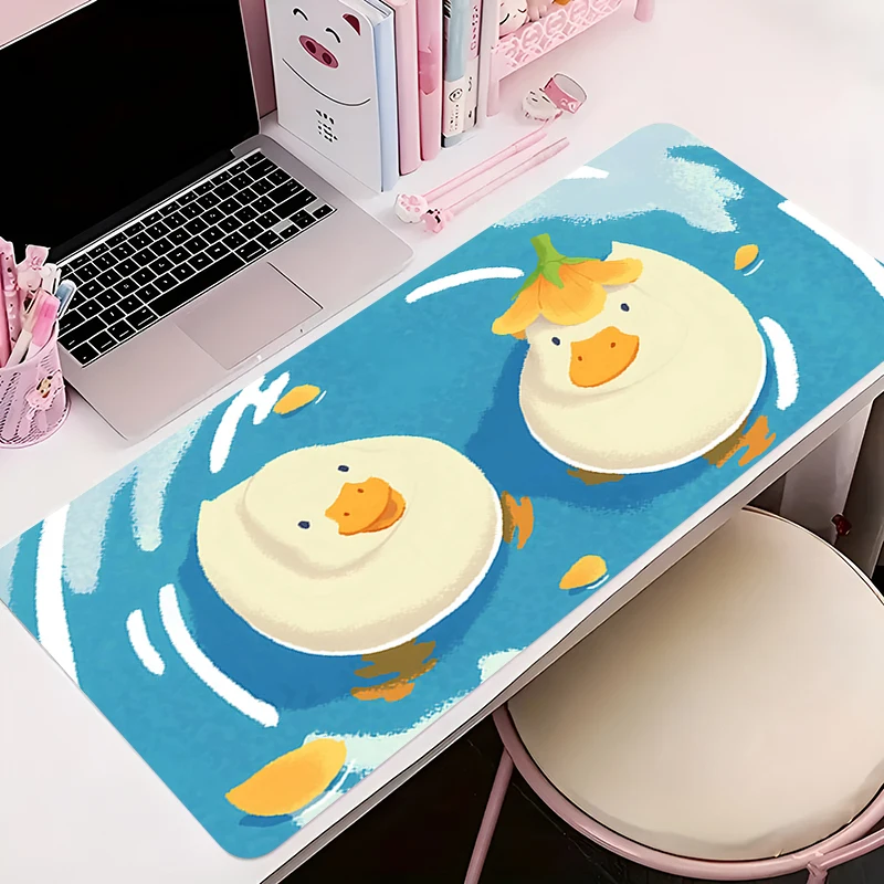 XXL Gaming Accessories Cartoon Gamer Keyboard Rubber Desk Mat Duck Non-Slip Laptop Notebook Office Mousepad 900X400 Mouse Mats