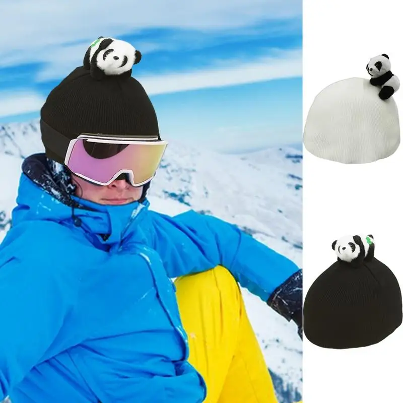 Ski Helmet Cover Cute Skiing Helmet Covers with panda Decoration Outdoor Snowboard Sports Flannel fabric Helmets Accessories