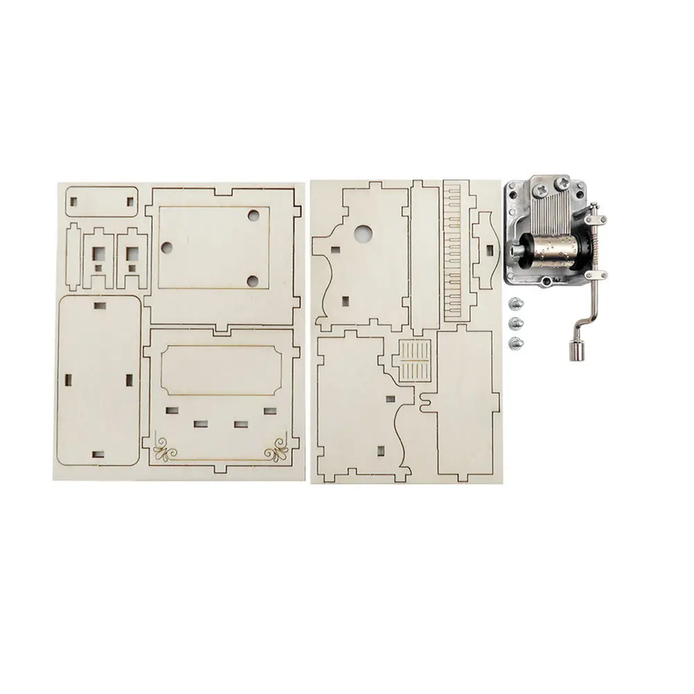 Caixa de música com manivela, formato de piano, faça você mesmo, presente criativo para crianças, educacional, design charmoso e requintado, leve e portátil