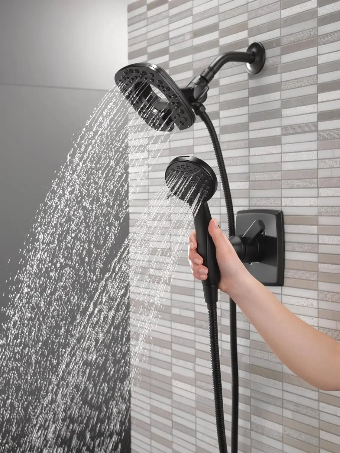 Ashlyn 17 Series Dual-Function Shower Trim Kit with 2-Spray Touch-Clean In2ition 2-in-1 Hand Held Shower Head with Hose