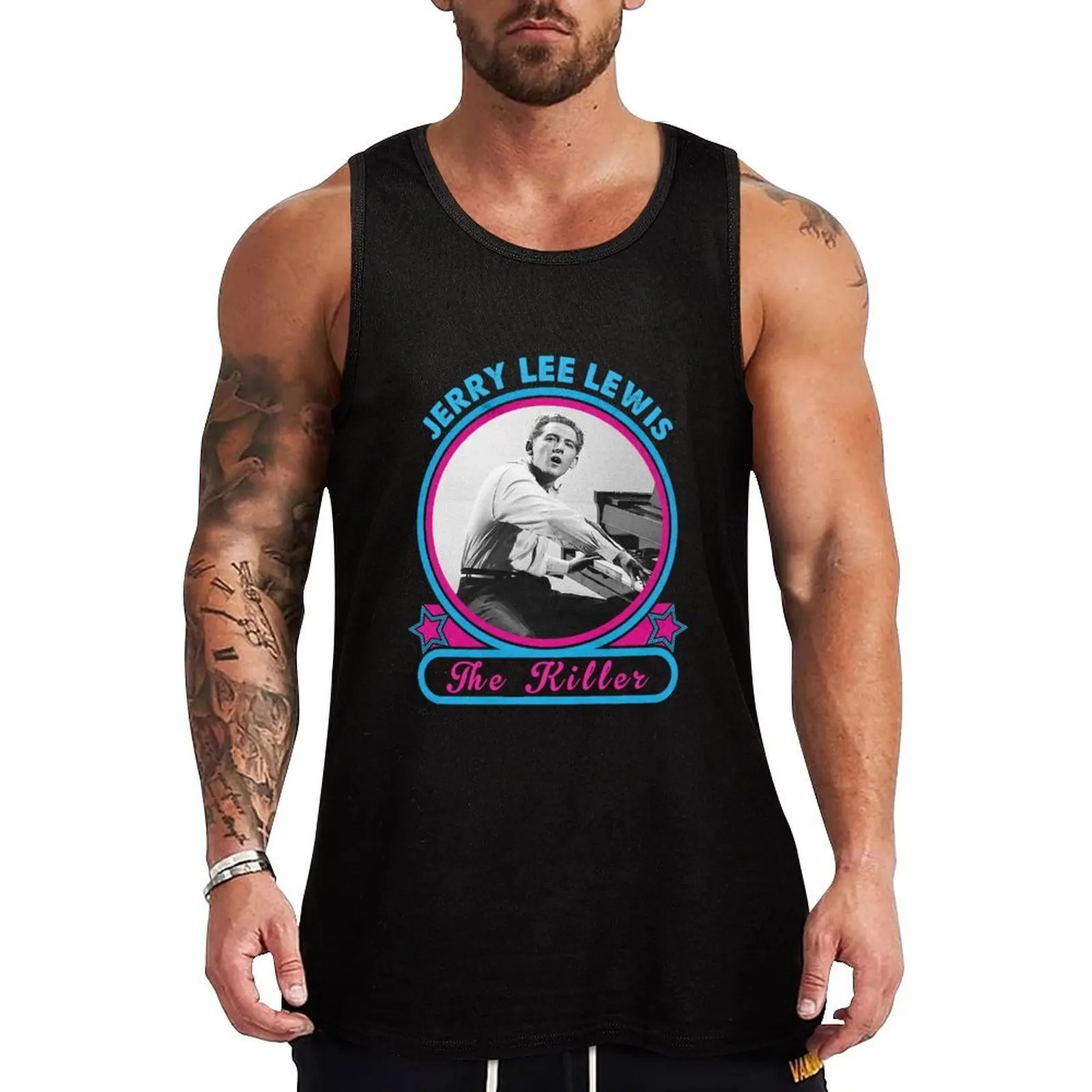 Camiseta regata The Killer Jerry Lee Lewis Legend, camiseta regata que absorve a umidade, camiseta atlética para treino e academia