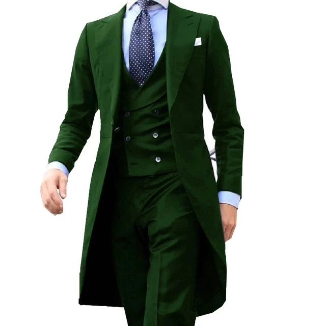 Aangepaste nieuwe witte en bruine formele mannen pak bruidegom stalknecht bruiloft prom zakelijke mannelijke smokings 3-delige set blazer vest p - afbeelding 1