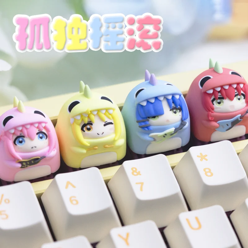 Hitori Gotou الحرفي الراتنج Keycap مخصص لطيف أنيمي شخصية غطاء لوحة المفاتيح شخصية لملحقات لوحة المفاتيح الميكانيكية هدية