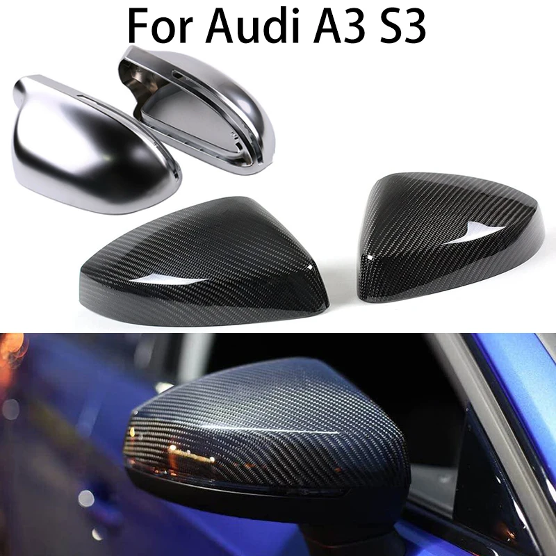 

For Audi A3 S3 8V RS3 2013-2015 2016 2017 2018 2019 Carbon Fiber like Car Side Exterior RearView Mirror Case Cover spare parts