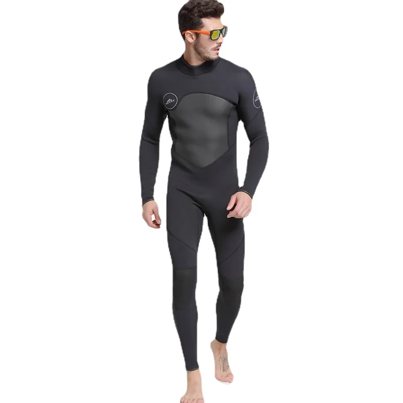 SBart Men 5mm tute da sub monopezzo in Neoprene monopezzo con muta calda muta da surf costumi da bagno neri mantieni caldo Zip posteriore