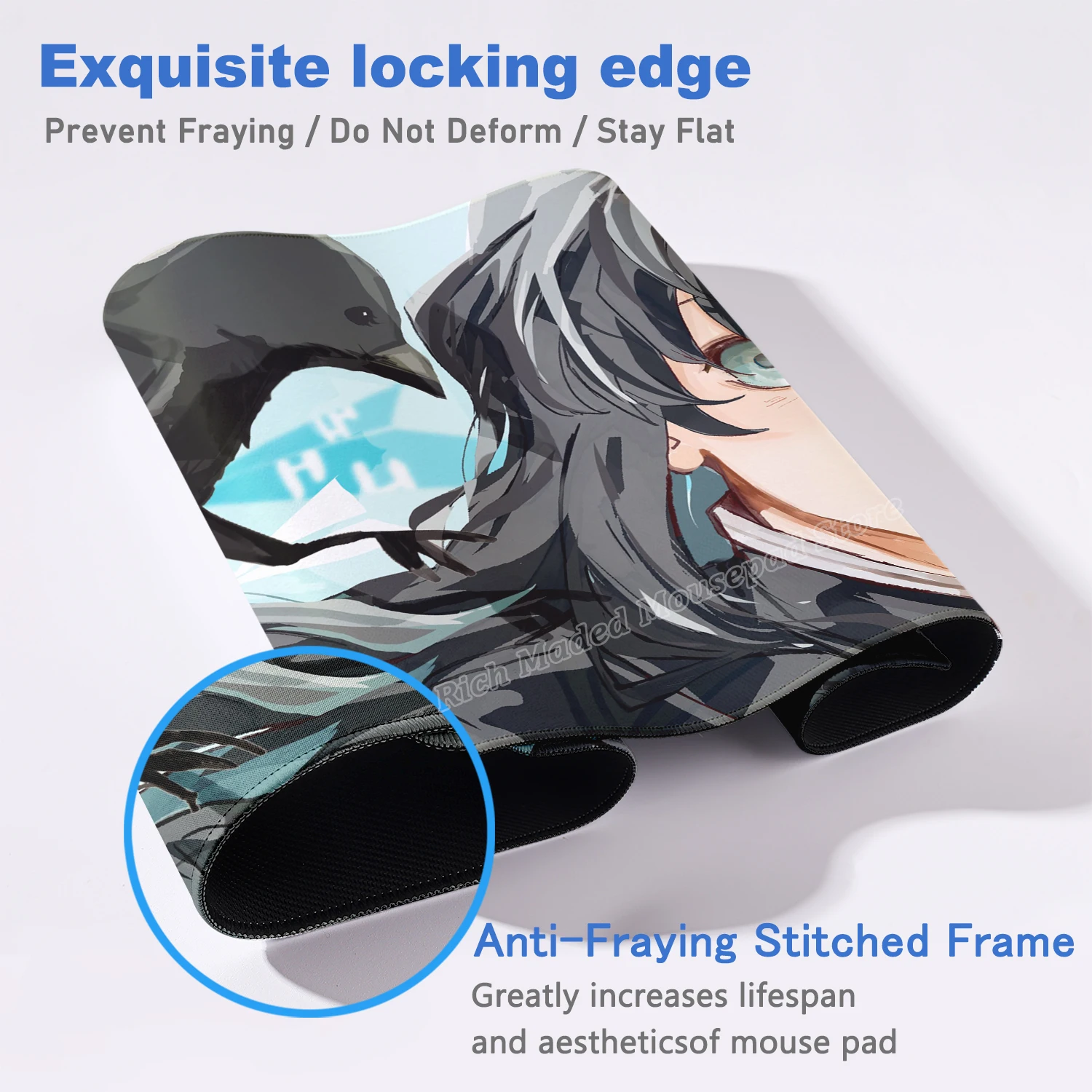 Muichiro Tokito Mousepad Anime Demon Slayer Alas Mouse Besar Alas Meja Laptop Kantor Alas Meja Keyboard Gamer 400×900 Aksesori PC