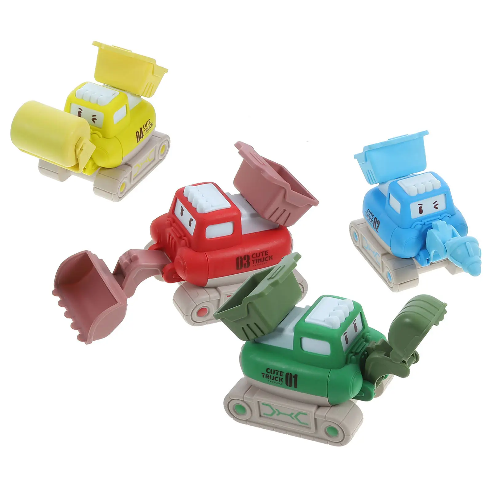 

1Set Mini Construction Vehicles for Children Inertia Powered Sturdy Plastic Vehicle Set Fun Creative Play Learning Tool for Kids