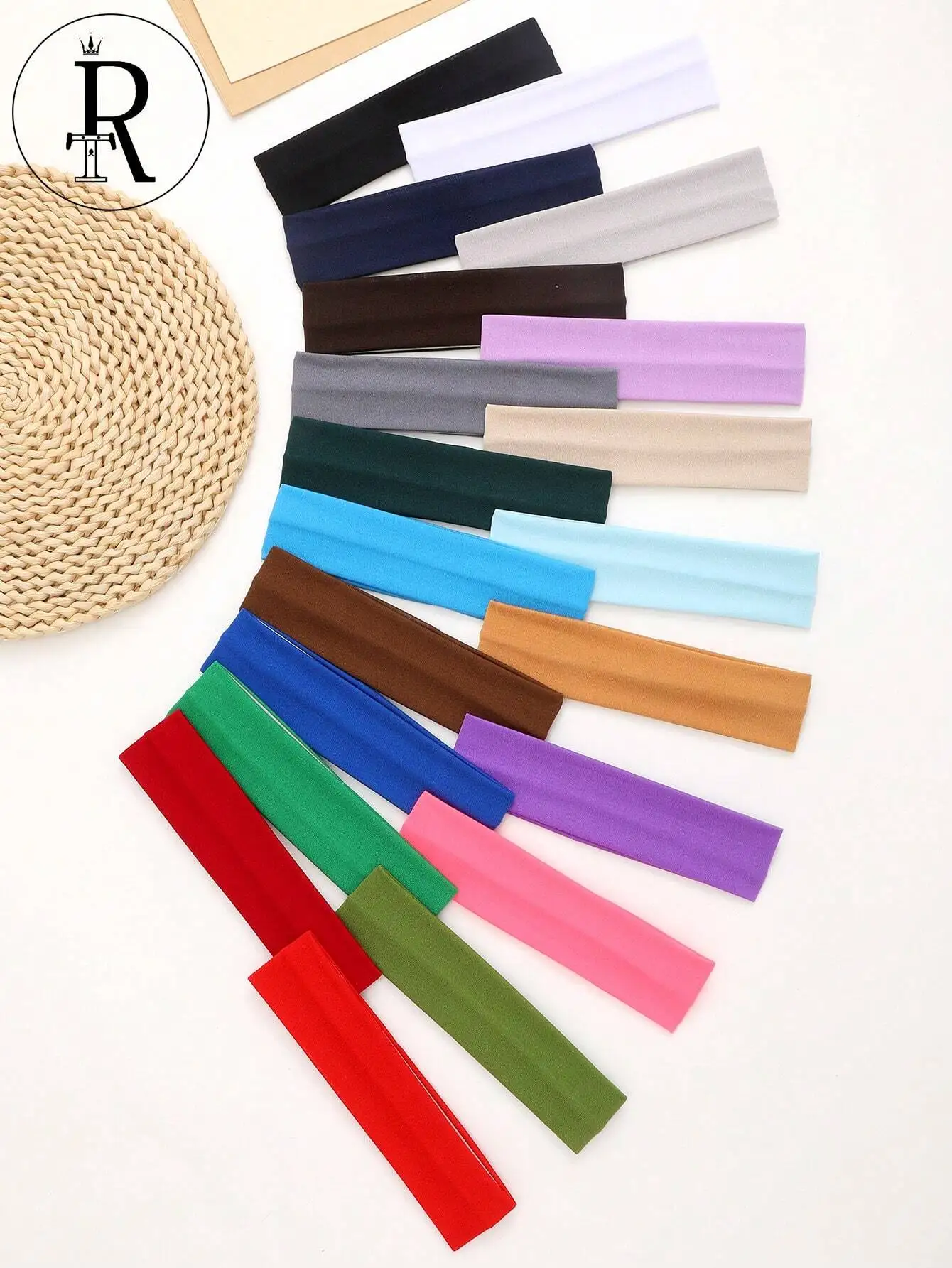 

20pcs Unisex Stretchy Headbands Soft Fabric Hair Bands For Yoga Running Fitness Casual Street Style