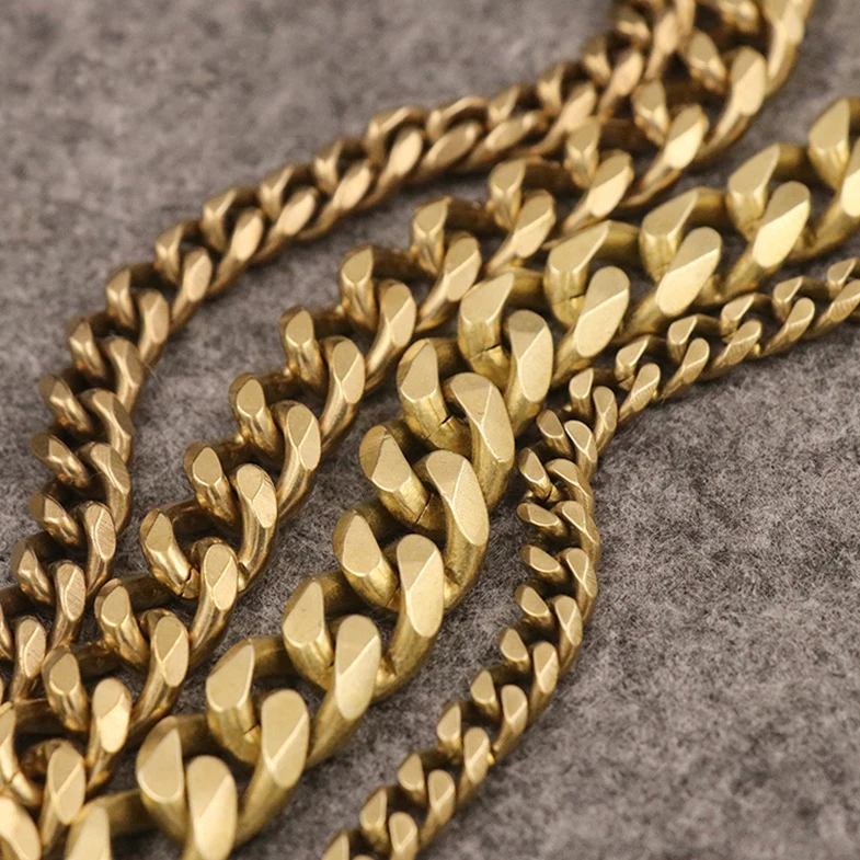 50/100cm Heavy Duty Solid Brass Chain for Keyring Men Wallet Chains Belt Pants Keychain Hook DIY Leather Crafts Accessories