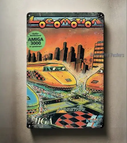Locomotion Amiga Video Game Metal Poster -Collectable Tin Sign (8x12in)  -aluminum