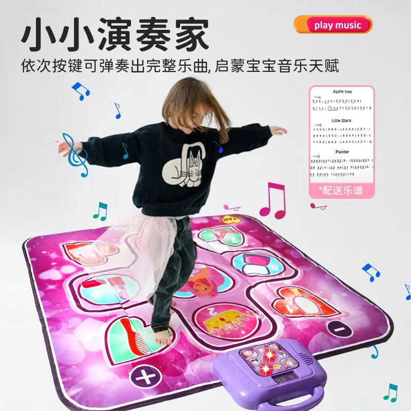 Polymères de danse pour enfants, fitness, musique, phtalGames, tapis lumineux avec activité, tapis de jeu de gym, festival pour fille, cadeau d'anniversaire, jouet pour enfant