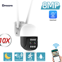 8MP 4K PTZ IP Camera 10x Zoom Dual-Lens Auto Tracking CCTV Wifi Video Surveillance Camera 2 Way audio Wireless Security Camera