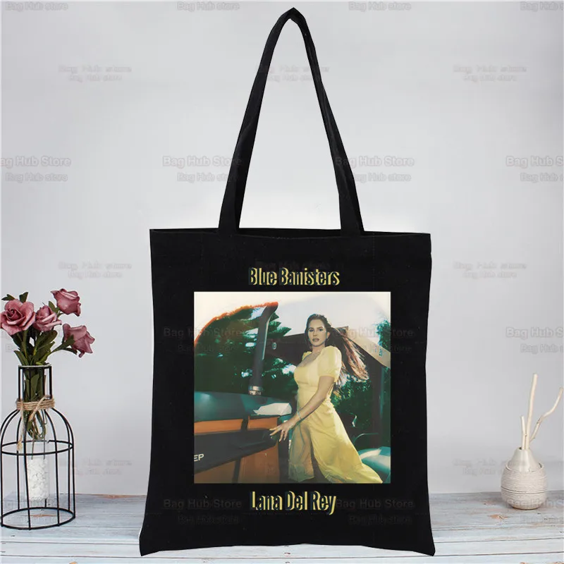 Lana Del Rey Ldr Y2K Canvas Shoulder Bag Fashion Tote Shoppers Bags Eco Organizer Large Handbags Folding Grocery Shopping Pack