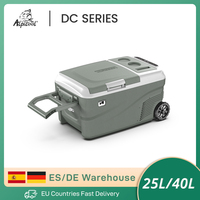 Alpicool DC 25L 40L Portable Car Refrigerator 12 Volt Compressor Fridge Freezer Dual Zone with Wheel & Handle for Camping Picnic