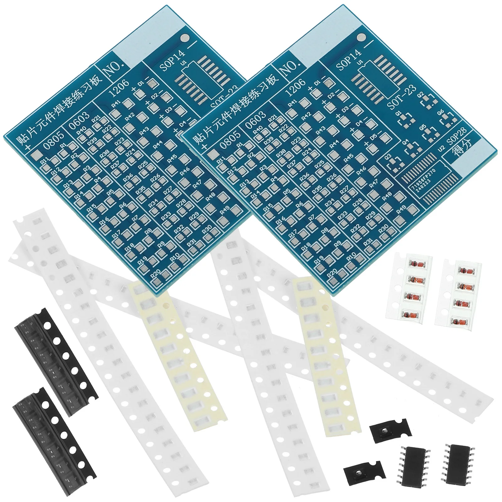 2 conjuntos kit de prática de solda placa pcb diy treinamento eletrônico leve portátil prática de solda conjunto de ensino eletrônico