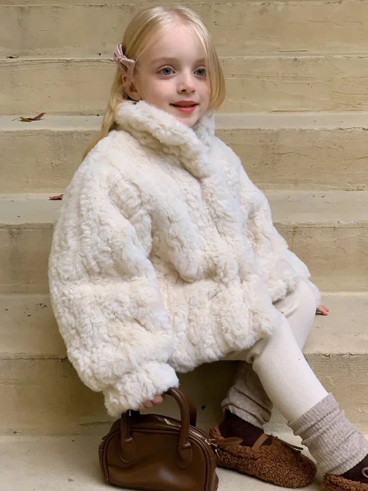 Girl Coat Korean Style Children Girl Fur Coat Winter Children