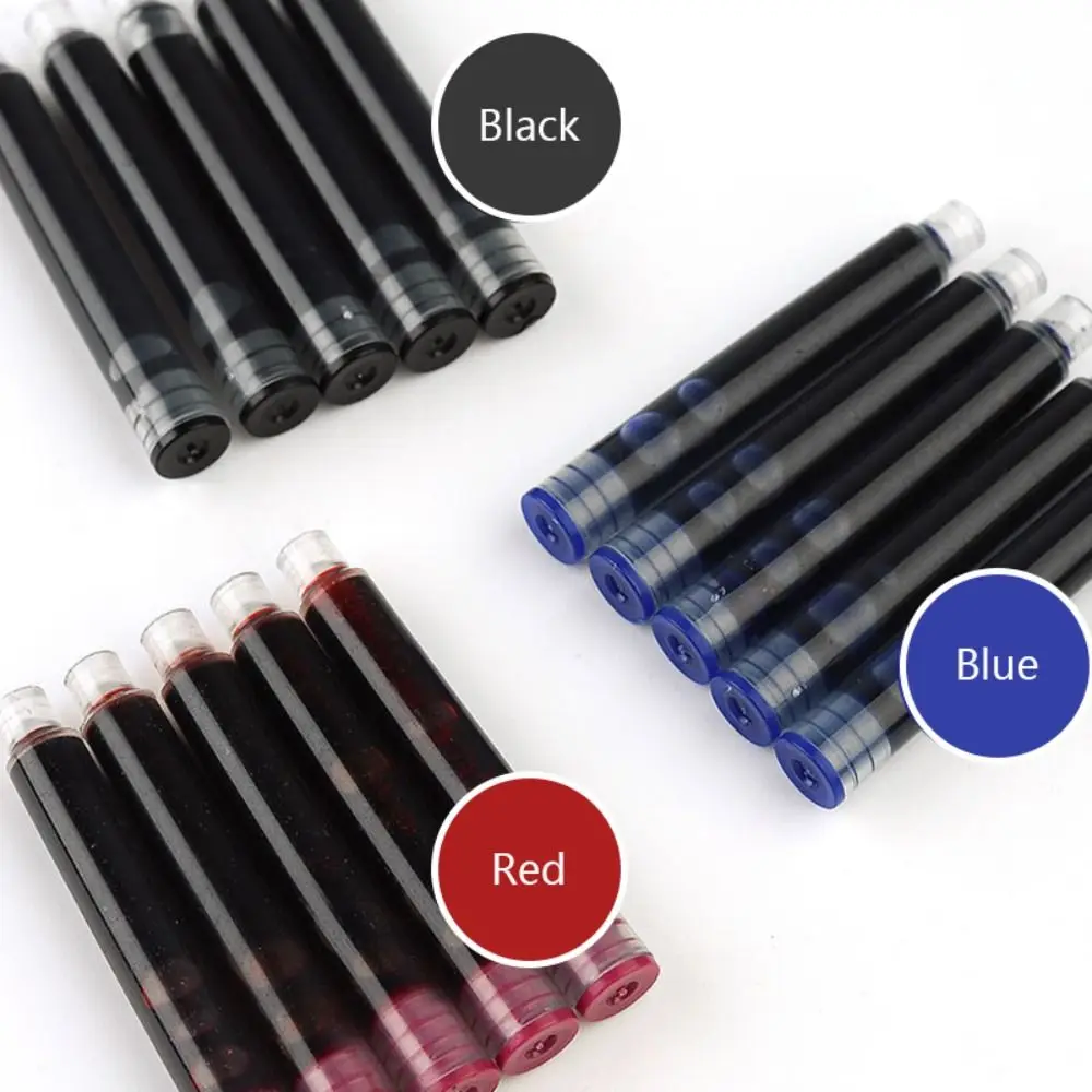 10 Pz/set Semplice Cartuccia D'inchiostro Calibro 3.4mm Blu/Rosso/Nero Design Semplice Penna Stilografica Ricarica Materiale Plastico Penna Inchiostro Studenti