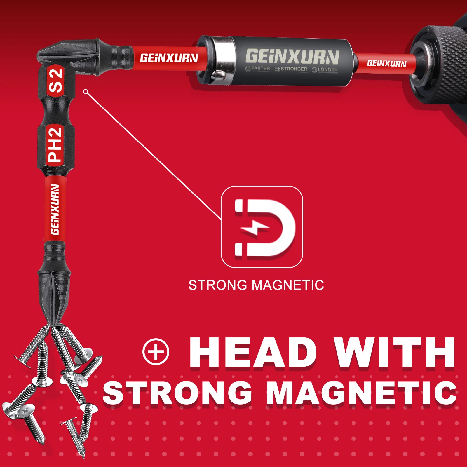 Zestaw bitów do wkrętarki o wysokim momencie obrotowym, stal S2, do przemysłu meblowego, PH2 D2-PH2, 10 sztuk/zestaw, 25mm/50mm/75mm, DIY OEM, dostępne w magazynie w USA.