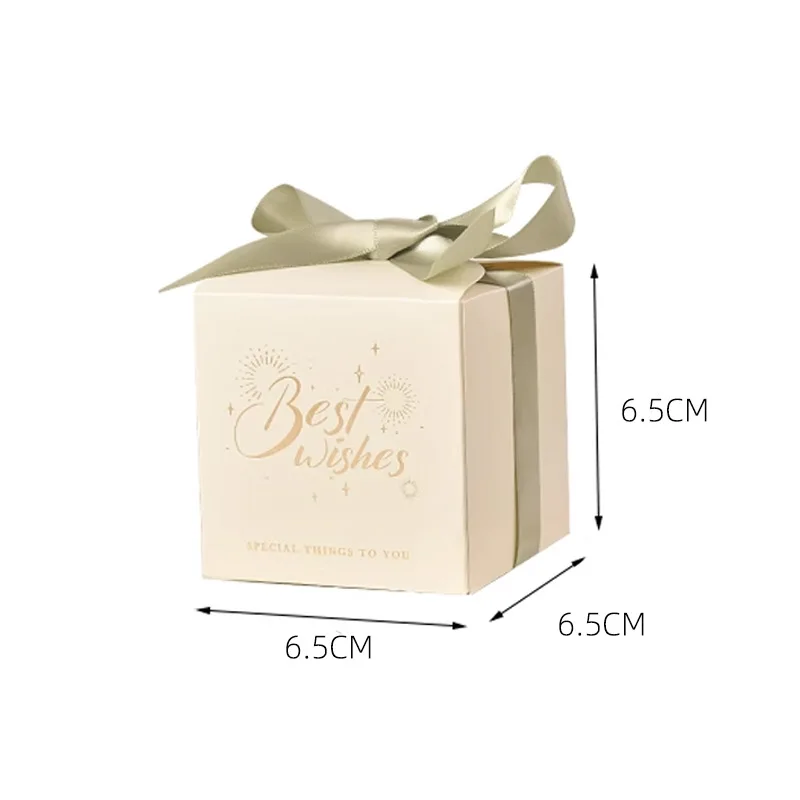 25/50Pcs Best Wishes Candy Box Wedding Sweet Favor Gift Packaging Box With Ribbon Baby Shower Holiday Birthday Party Decoration