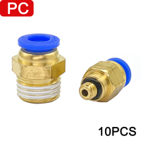 10Pcs PC Hose Connection Air Fitting 4-12Mm Male Thread Bsp 1/4 \