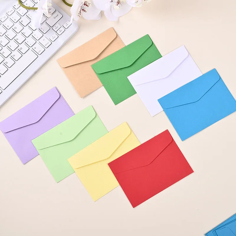 50pcs 11.5x8.2cm Envelopes for Wedding Self-adhesive 110g Offset Paper Invitation Small Business Stationery Supplies Storage Bag