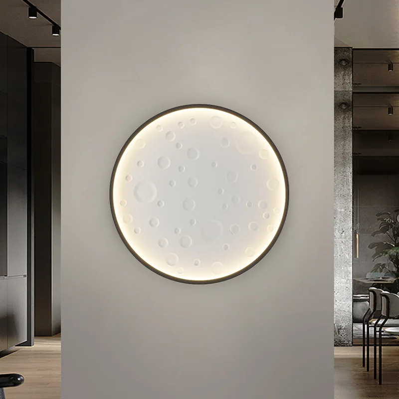 

Nordic Modern Round Wall Lamp Plug with wire Black White Living Room Bedroom Rechargeable LED Wall Sconce Lights Home Decoration