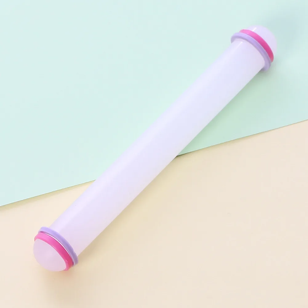 

Home DIY baking cake tool, round plastic PP non stick dough stick, 23cm sugar coated non stick rolling pin