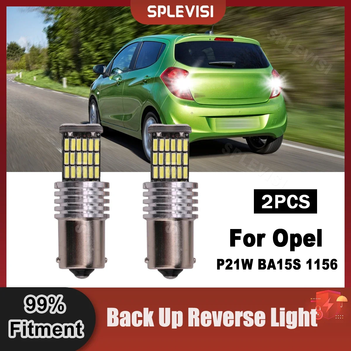 

2x P21W BA15S 1156 LED Reverse Light Blub Backup Lamp Canbus For Opel Frontera Karl Meriva A Signum Tigra Vectra B C Zafira