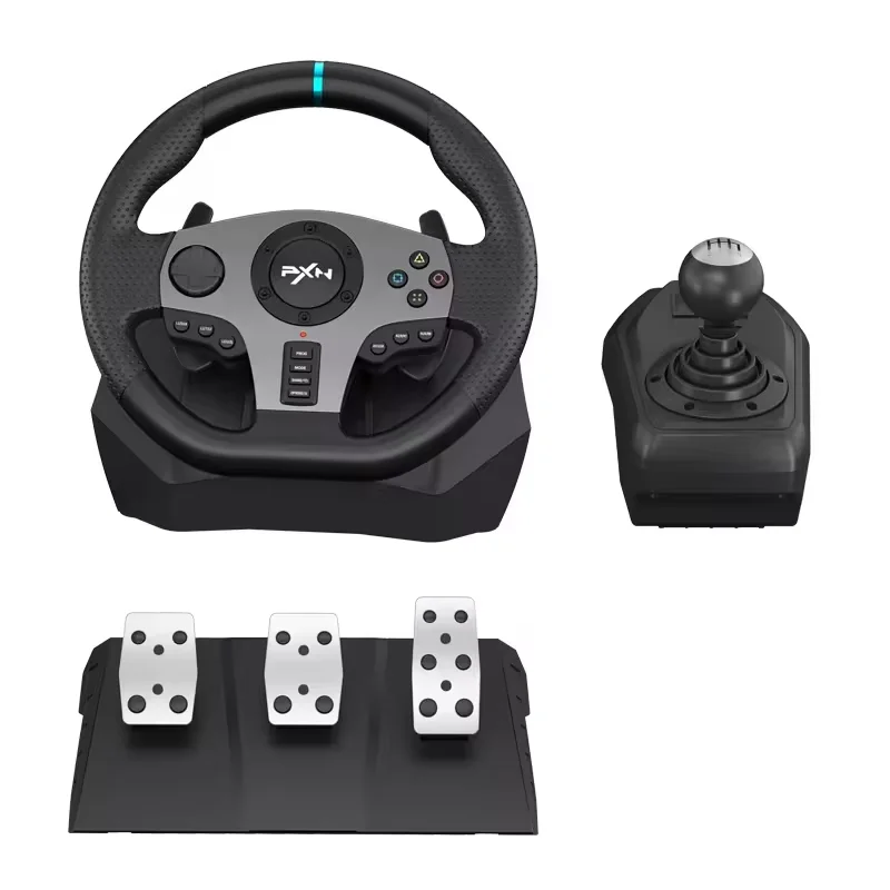 Hot PXN-V9 game steering wheel for Xbox one/Switch/Ps3/Ps4/PC Dual motor V9 steering wheel game wheel