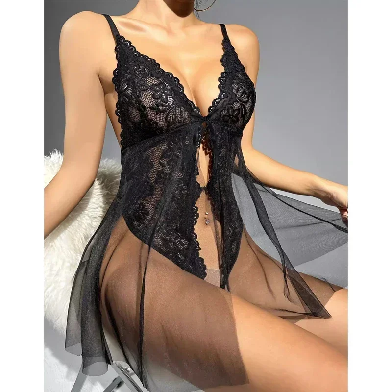 

Сексуальная женская одежда для взрослых, нижнее белье, сетчатая ночная рубашка с лямкой на шее, домашняя одежда, женский пижамный комплект, топы на бретелях, корсет, боди, одежда