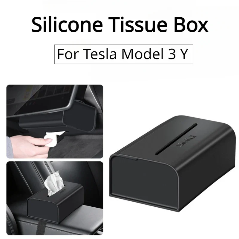 For Tesla Model 3 Y Car Tissue Box Chair Back Multifunctional Car Pumping Paper Box Creative Napkin Container Organizer Holder