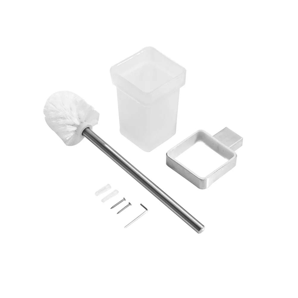 

304 Stainless Steel Wall Mounted Toilet Brush Holder Set for Bathroom Space Saving Odor Control Toilet Cleaning Brush