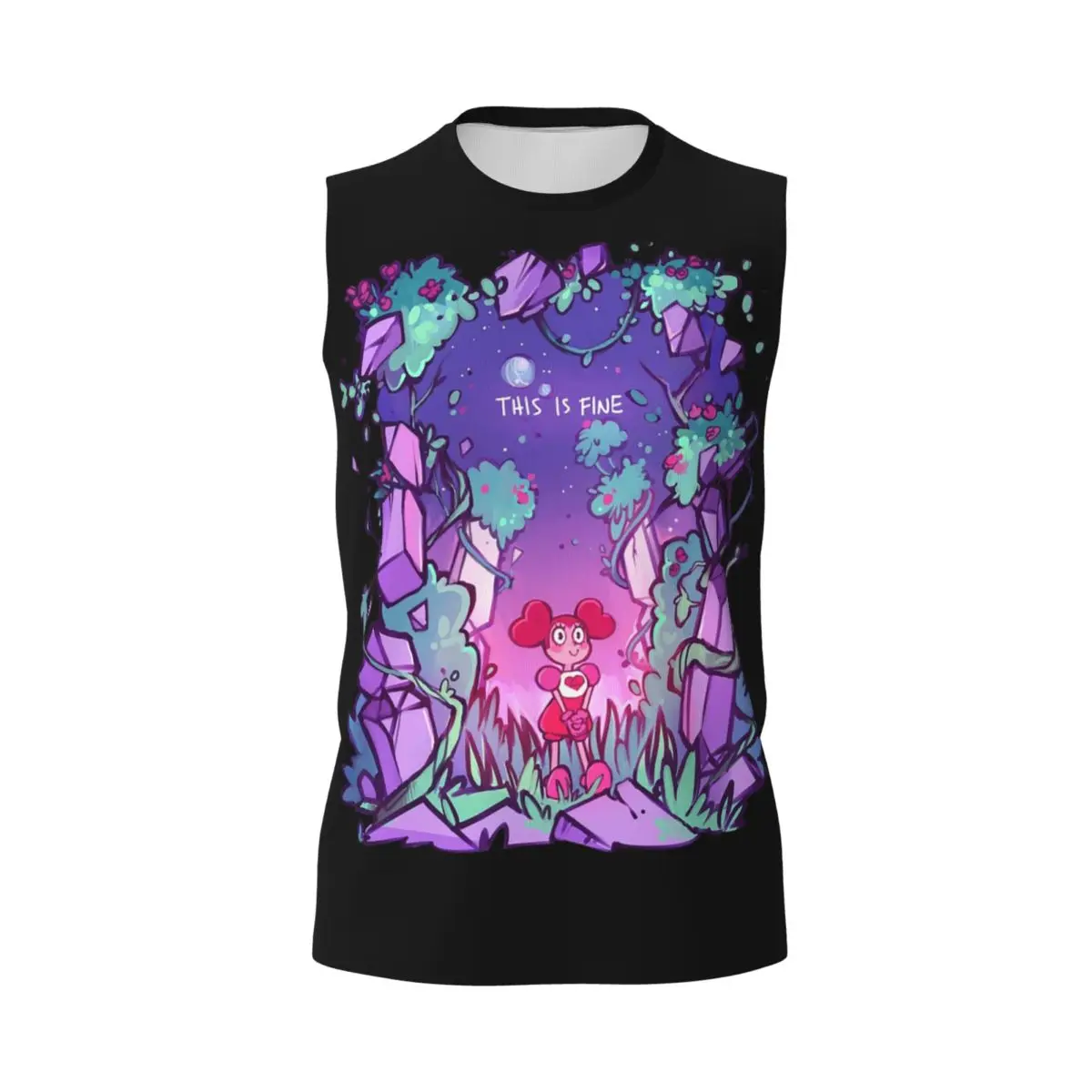 This Is Fine Steven Universe Men Printed Sleeveless T-shirt Casual Hip Hop Street Style Beach Holiday Tank Tops