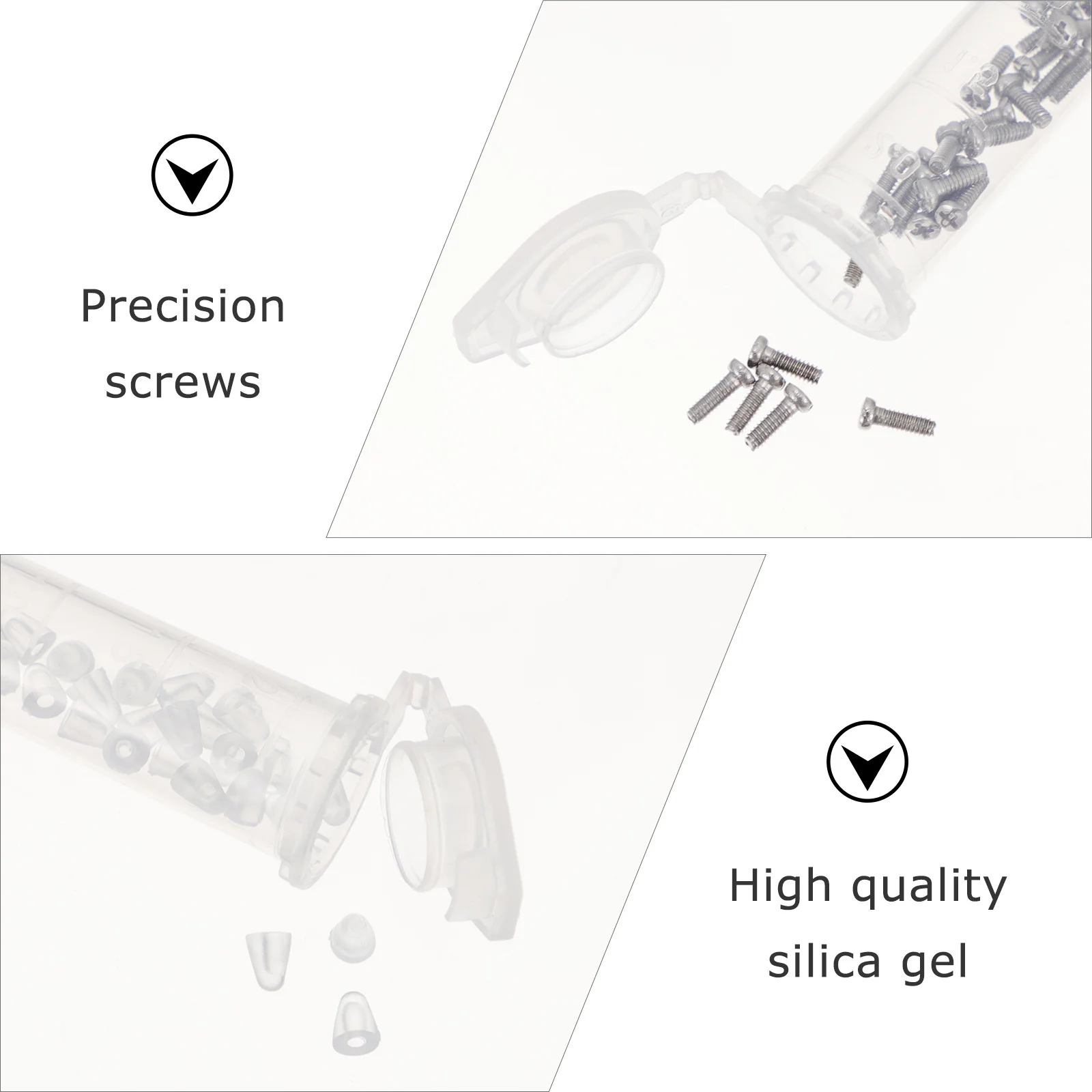 مجموعة واحدة من أدوات إصلاح النظارات، ملحقات النظارات تتضمن وسادات الأنف ومسامير الأذن وأدوات مدمجة وخفيفة الوزن لساعات النظارات #3