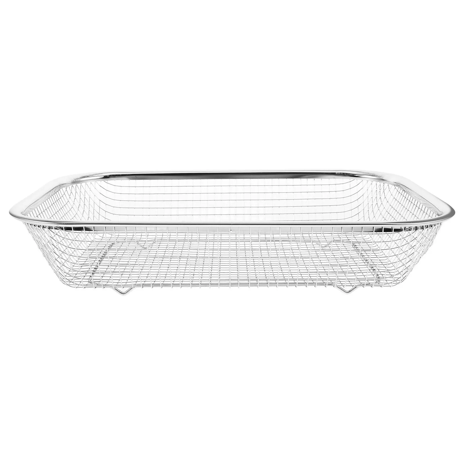 Stainless Steel Metal Dishwasher Basket Kitchen Storage Holder Baking Mesh Basket with Drainage Mesh for Tableware Small Item