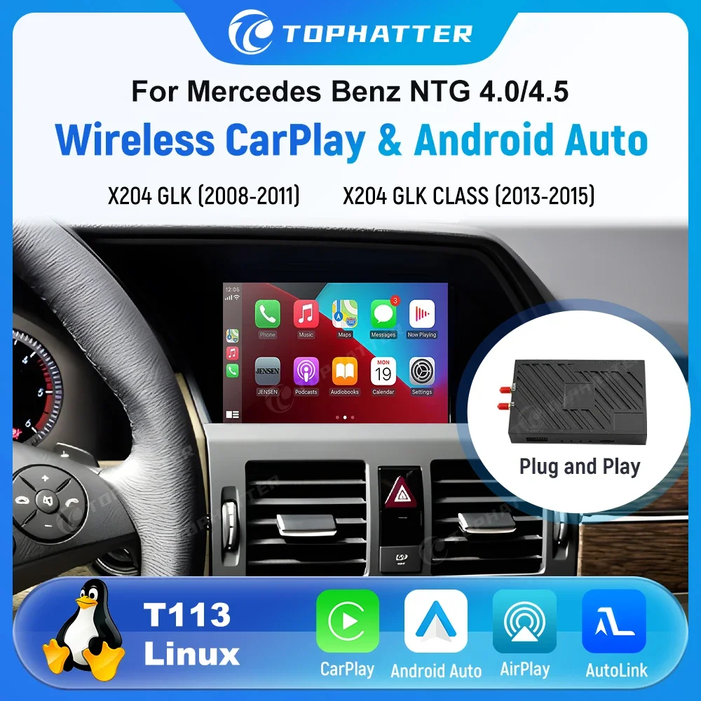 

Car Decoder Linux for Mercedes-Benz X204 GLK 2008-2011 GLK CLASS 2013-2015 CarPlay Interface Box Upgrade HD Video Android Auto